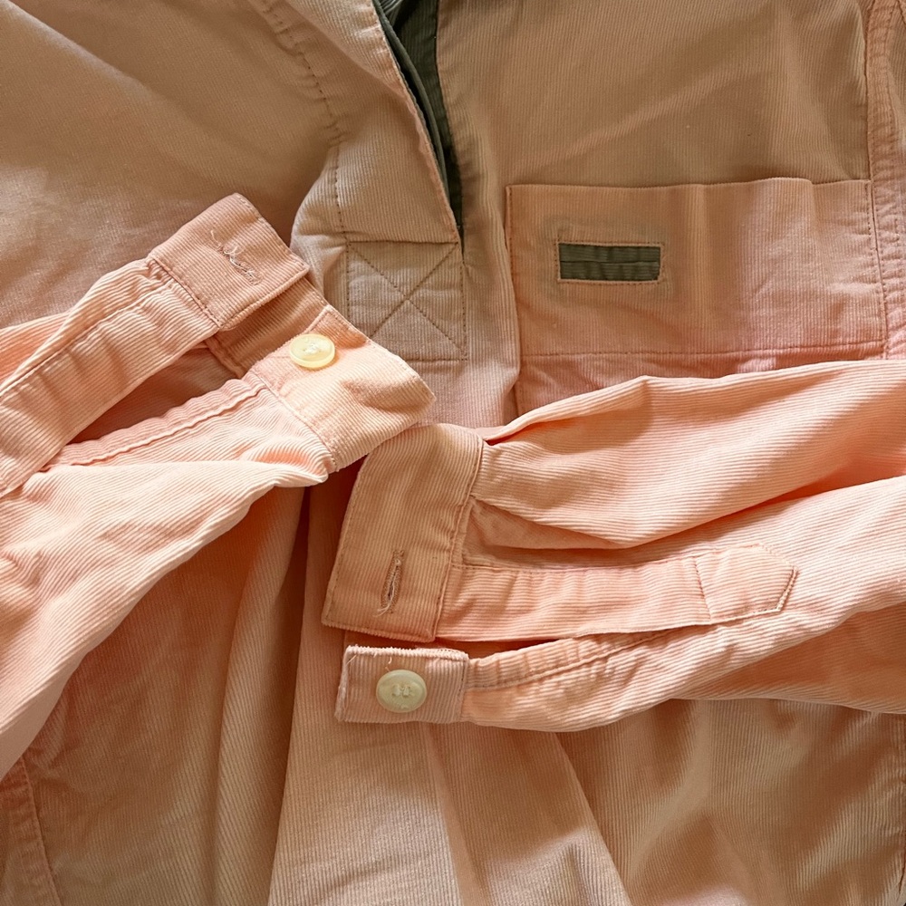 Izod Peach and Khaki Long Sleeve Shirt - Picture 6 of 17